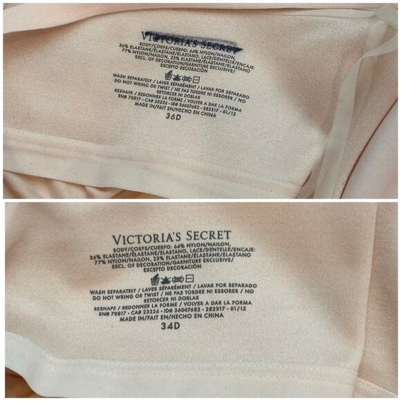 VICTORIAS SECRET BODY BY VICTORIA CAMI BRA 34D or 36D - Picture 12 of 12